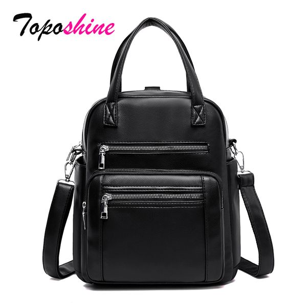 

shine more pockets women backpack lady functional travel shoulder bags soft school bags fashion backpack oxford fabric