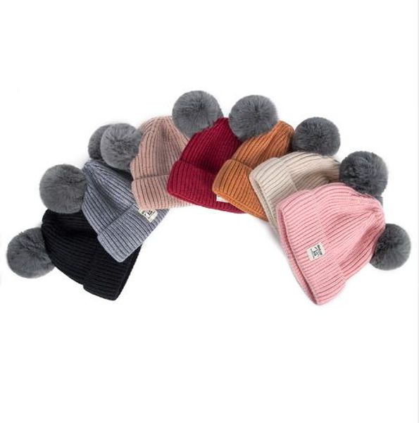 

2018 new cute baby girls hat pompom cap for boys winter hat for children cap warm newbron baby beanies hat cotton cap, Yellow
