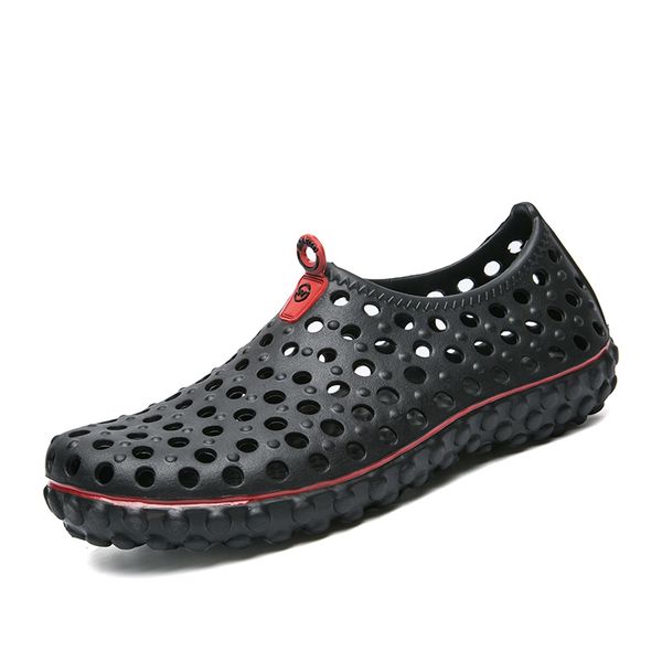 

polali garden clog shoes for men quick drying summer beach slipper flat breathable outdoor sandals male gardening shoe, Black