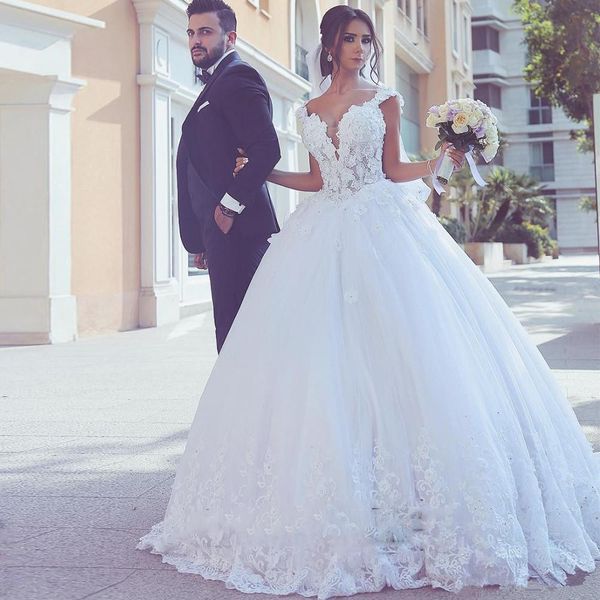 

2020 wedding dresses a line lace off shoulder long bridal gowns custom made plus size bride wedding gown, White
