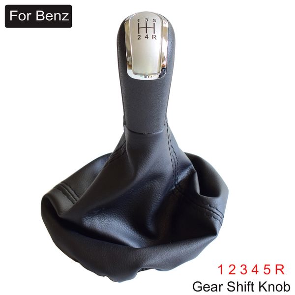 

silver/black panel for c-class s203/w210 bj (93-01)/w168(97-04) car 5 6 speed gear stick shift knob gaiter boot