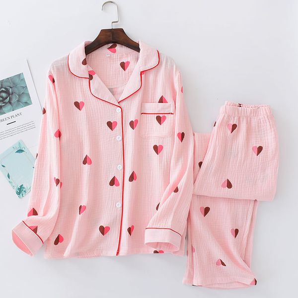 

new spring autumn pajamas for women cotton cute long sleeve pants sleepwear love printed pajamas set femme home clothes, Blue;gray