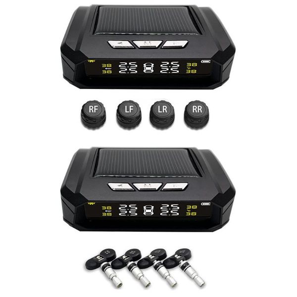 

lcd tire pressure monitoring alarm system solar power car tpms save fuel four wheel simultaneous test with 4 sensors