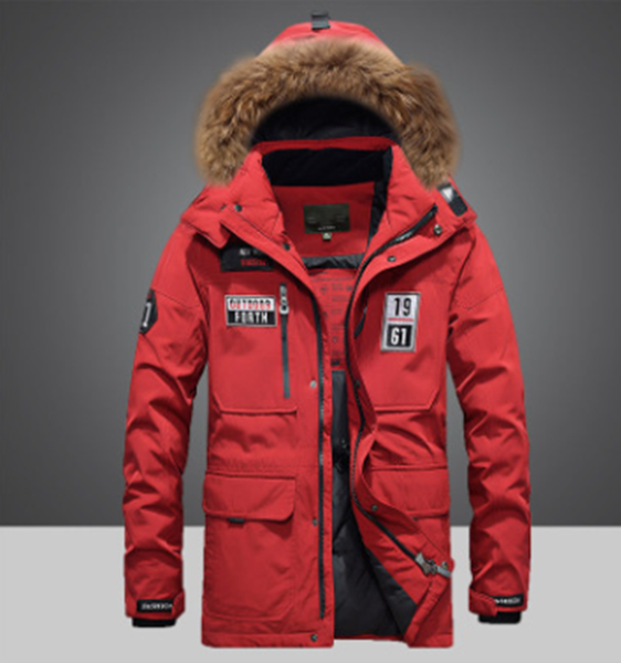 

clearance winter jacket men parkas 80% white duck down jacket men parka jackets thick warm windbreaker parka fur hooded collar, Black