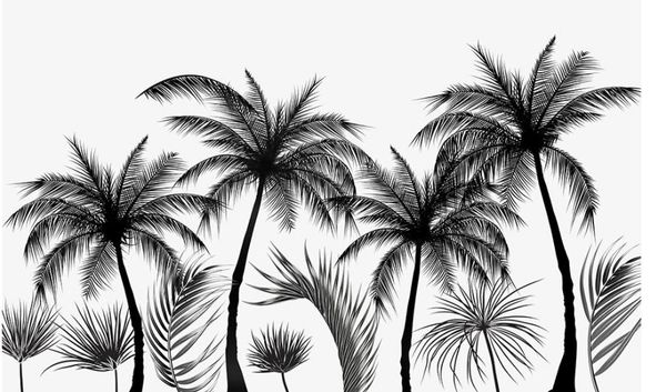 

красивые пейзажи обои черно белый эскиз стиль дерево телевизор фон стены