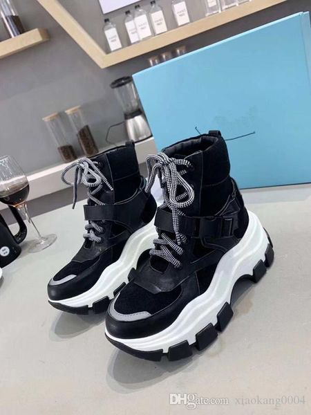 

2019 new ankle boots with leather short martin boots, Black