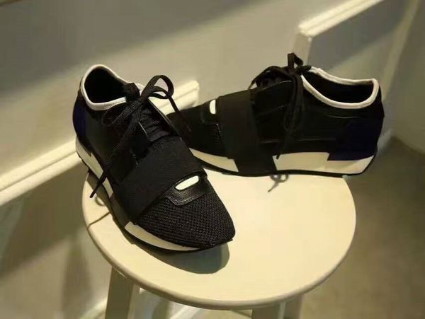 

new arrival casual shoe man woman sneaker flat mixed colors patchwork lace up mesh trainer race fashion designer shoes size 35-46, Black