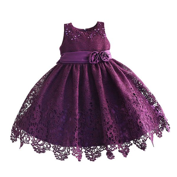 

hetiso hollow lace girls dress for wedding party sequin flower kids formal ball gown evening dresses christmas girl frocks 1-7t, Red;yellow