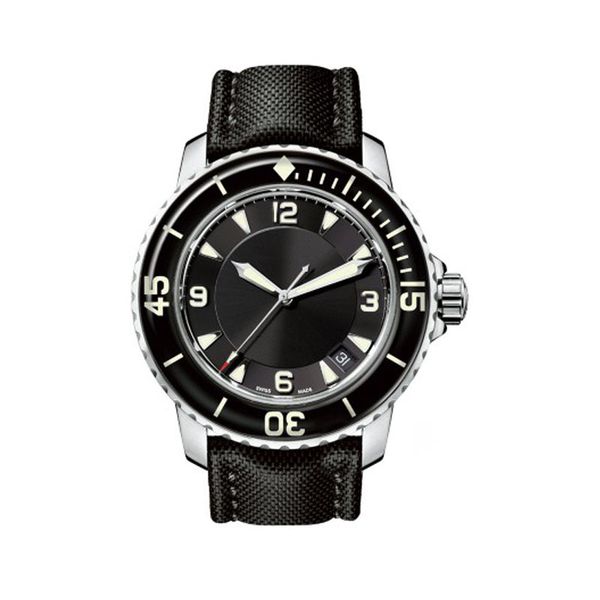 

classic mens fifty 5015 watch strap 50 fathoms series fathoms black luminous dial automatic sports winding watch 45mm men movement dhau, Slivery;brown