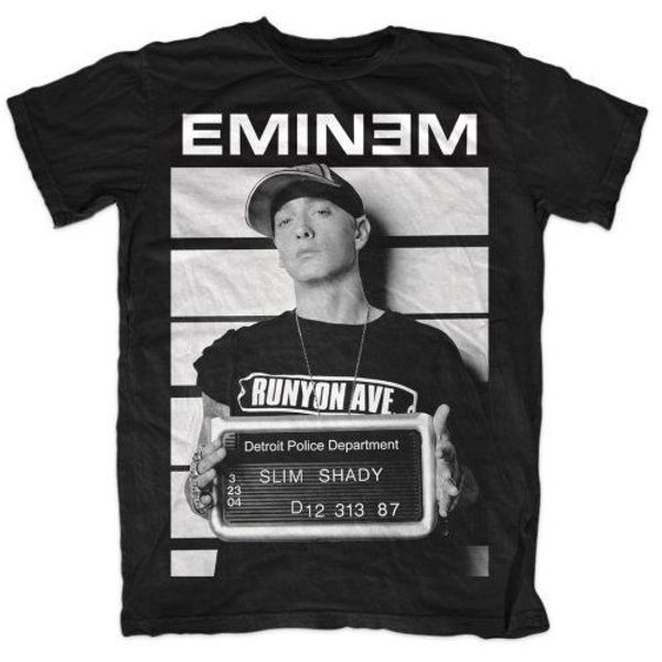 

new brand fashion luxury designer mens t shirts eminem arrest t shirt men's hip hop rap slim shady music em cotton tee usa size s-3xl, White;black