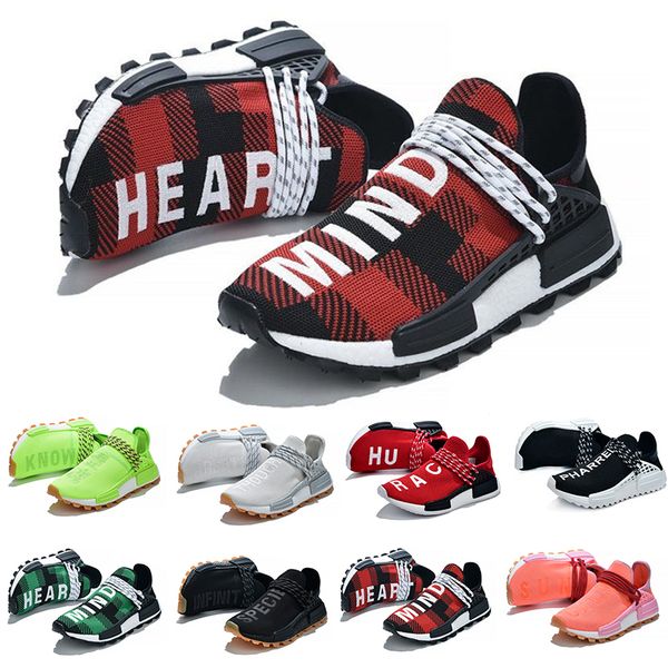 

2019 human race blue plaid nerd nobel ink running shoes pharrell williams hu men women trainers outdoor casual sport designer sneakers