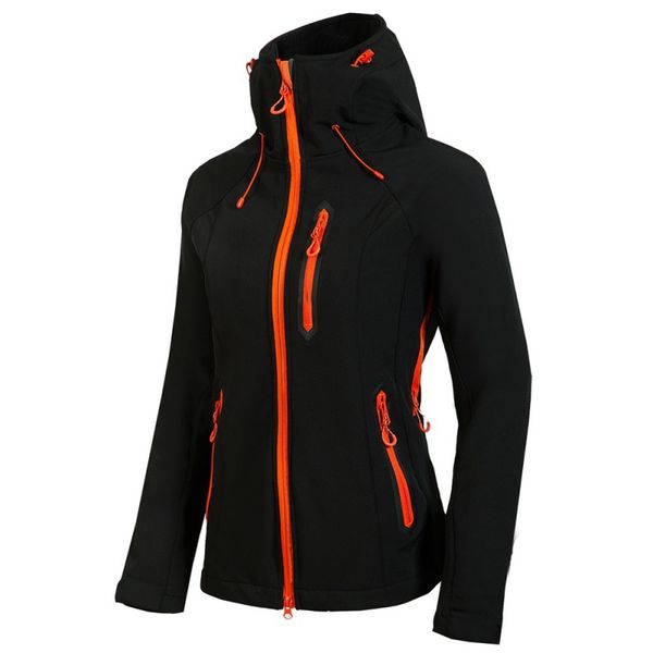 

women outdoor waterproof rain coat camping hiking clothing female windproof soft shell fleece skiing jackets, Blue;black