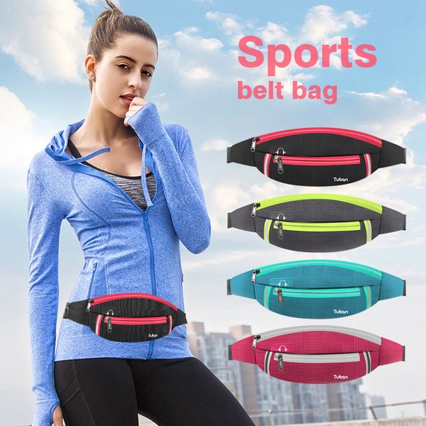 

women fashionable waterproof sports waist packs men multifunction fitness outdoor equipment headset hole belt package accessorie