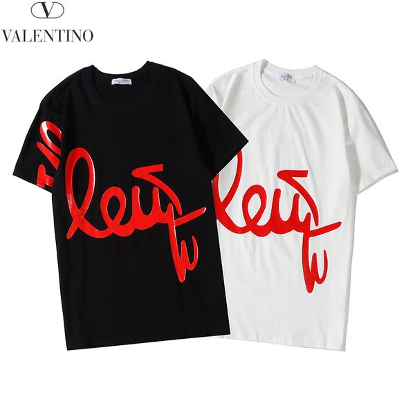 

20ss/valentino mens luxury t-shirt fashion salling t-shirts printing cotton comfortable t-shirt outdoor leisure t-shirt s-xxl, White;black