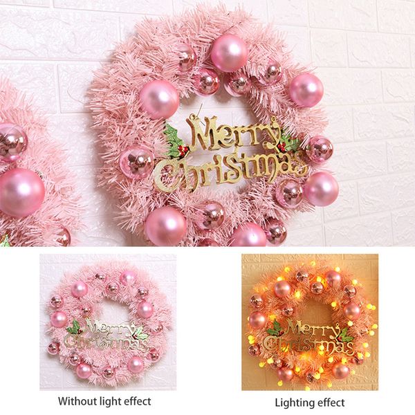 

led luminous christmas wreath 30cm 40cm 50cm rattan door hanging christmas decoration