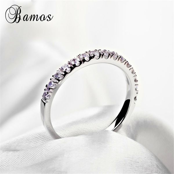 

simple & fashion single row female 925 silver filled wedding jewelry round white diamond birthstone rings for women, Slivery;golden