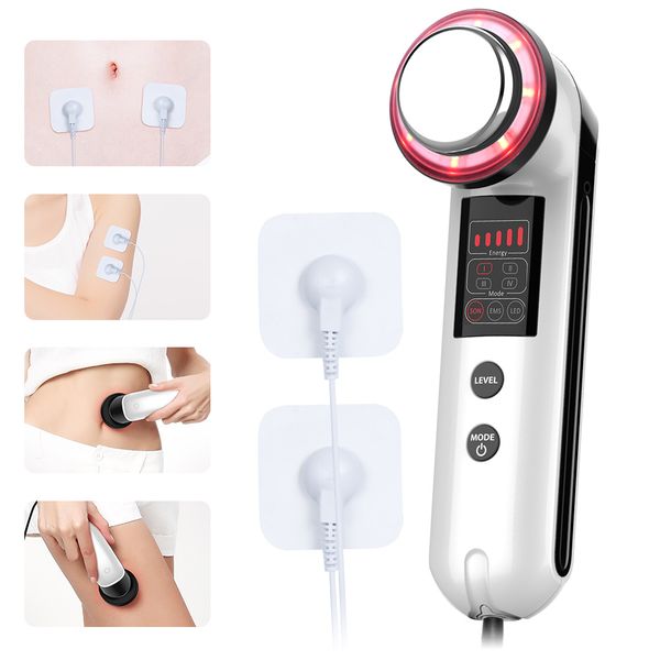 

price 3in1 ultrasonic ultrasound slimming red led light rejuvenation electric microcurrent facial anti ageing lifting