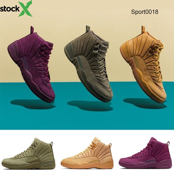 

psny x 12s mens jordon basketball shoes nyc wheat paris bordeaux milan green men trainer sneaker 12 athletic sports shoe size 8-13, Black