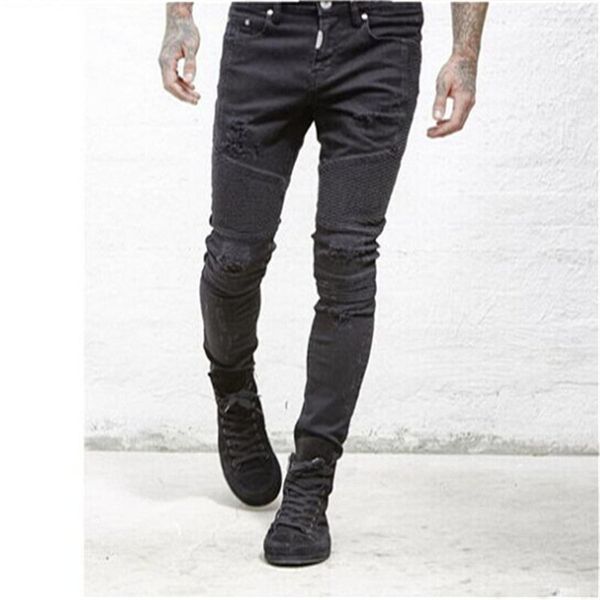 

new mens jeans denim cargo brand pants side tight jeans men slim fit long trousers cotton fashion pants dropshipping, Blue