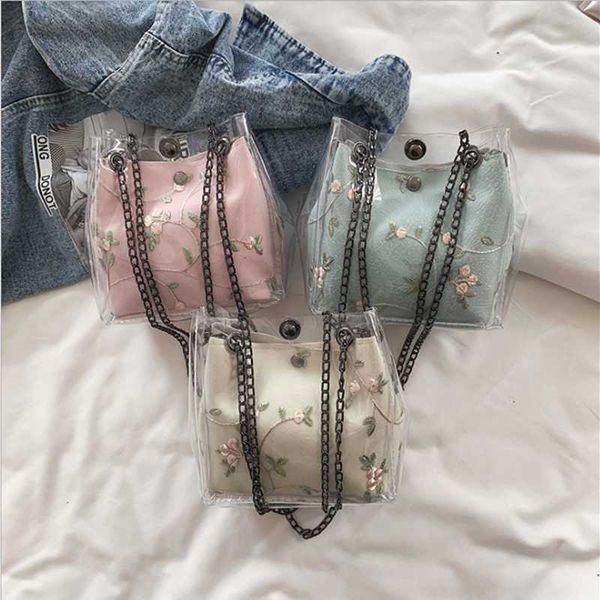 

fashion embroidered bucket shoulder bag for women messenger bags ladies retro handbag purse chain bag crossbody