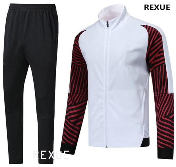

mens soccer tracksuit football team training suit 2020 jacket pants set light green kit men 2-pies daily sports dress euro size, White;black
