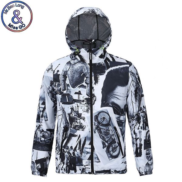 

мужская дизайнерская 3d ветровка солнцезащитный крем дождь мужчины и женщины спортивная альпинистская ветровка дышащая одежда класса длинная, White;black