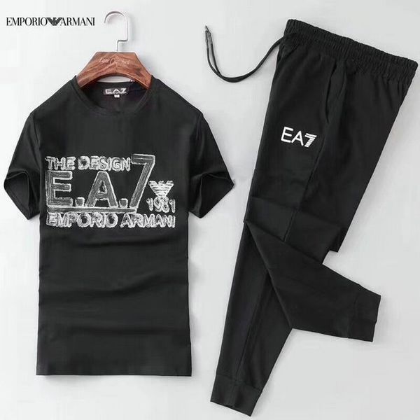 

men's designer fashion sportswear letter embroidery luxury sportswear short sleeve pullover jogging pants trousers set sportswear, Gray