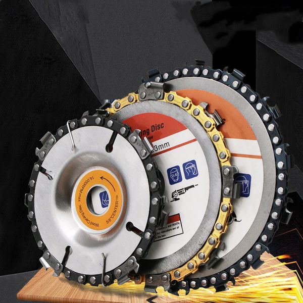 

1pc 4 /4.5 /5 inch wood carving disc woodworking chain grinder chain saw disc plate tool for 125mm 115mm angle grinding