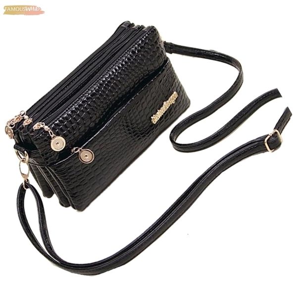 

fggs women handbags small shoulder bag crocodile pattern women messenger bags for women handbag clutch black