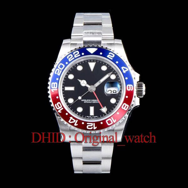 

gmt 24 часа автоматические часы 40 мм роскошные мужские часы красный синий керамический ободок механический скользящий замок застежка мужски, Slivery;brown