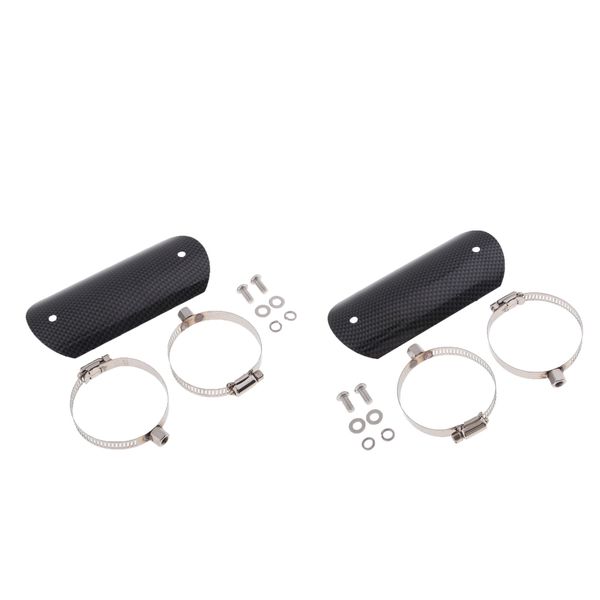 

2pcs motorbike black exhaust muffler pipe heat shield cover heel guard for harley