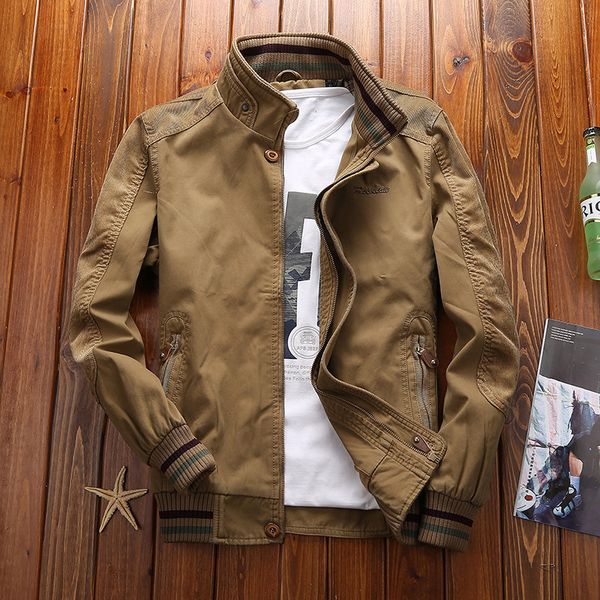 

mens designer jacket cotton casual large size tooling coat stand collar fashion, Black;brown