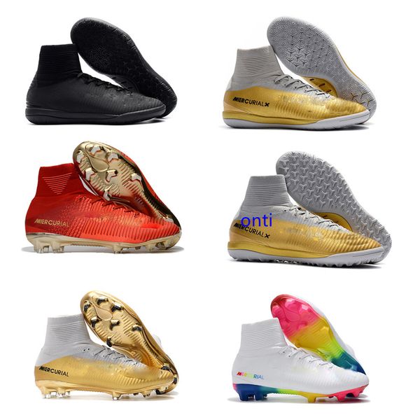 

2020 горячие парни футбольные бутсы mercurial superfly v sx неймар ronalro cr7 fg футбол утки крытый бутсы мужские botas де futbol turf, Black