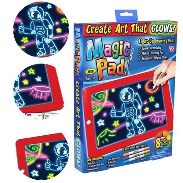 

3D Magic Pad Pad Детская доска для пазлов 3D Art Board Magic Pad Create Art Light Up Блокнот для рисования