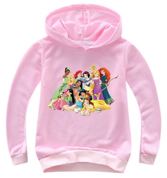 

2020 new baby girls sweatshirts cotton kids cute princess hoodies children clothes long sleeve sportswear hooded coats ship, Black