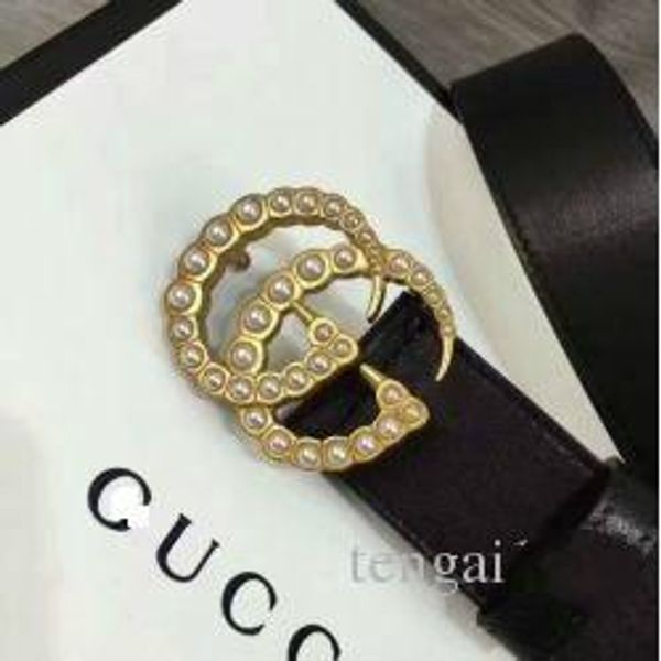

Hot 2019 classic Black Luxury High Quality ceinture Designer Belts Fashion big bead buckle belt mens womens belt free shipping 005