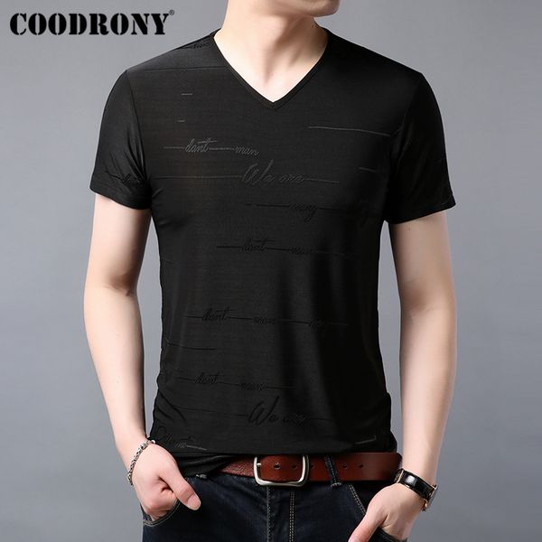 

coodrony t shirt men fashion design short sleeve t-shirt men summer streetwear casual cotton tee shirt men's t-shirts s95063, White;black