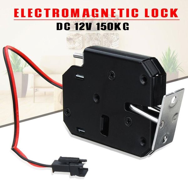150kg 330lb Electric Magnetic Lock Door Access Control Dc 12v Cabinet Drawer Electromagnetic Lock With Emergency Unlock Home Control System Home Smart