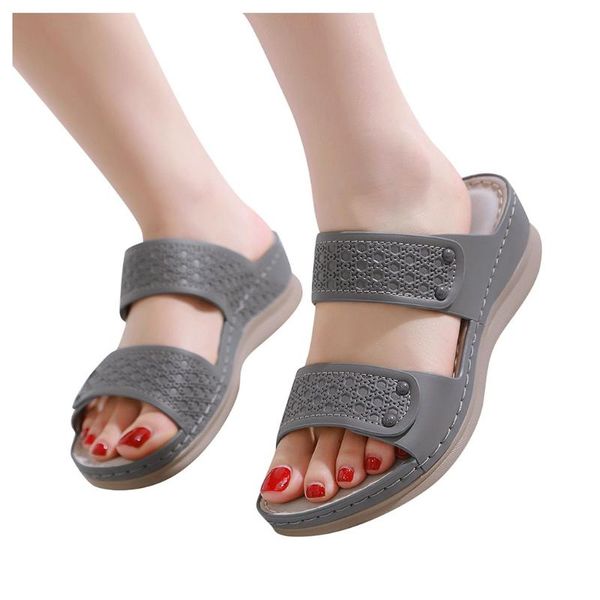 

summer women's sandals plus size ladies sewing beach shoes woman outdoor vacation casual sandals slipper shoes feminina #j, Black