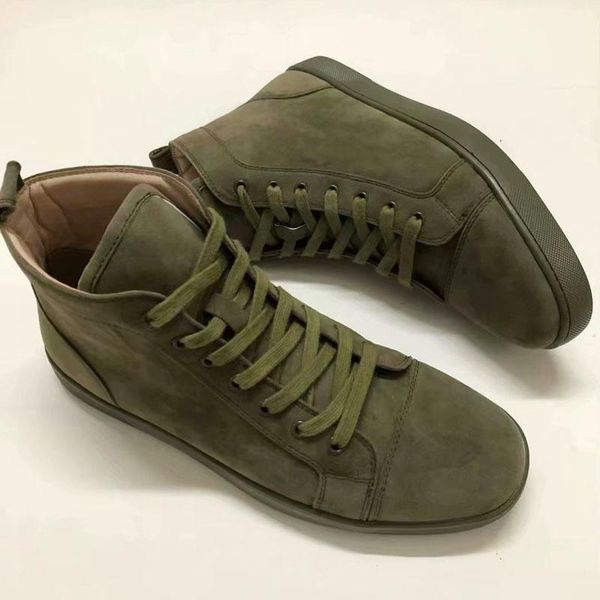 

designer shoes sneakers red is bottom high spikes flats shoes for men women leather 005sneakers lace-up casual shoes with dust bag t05, Black