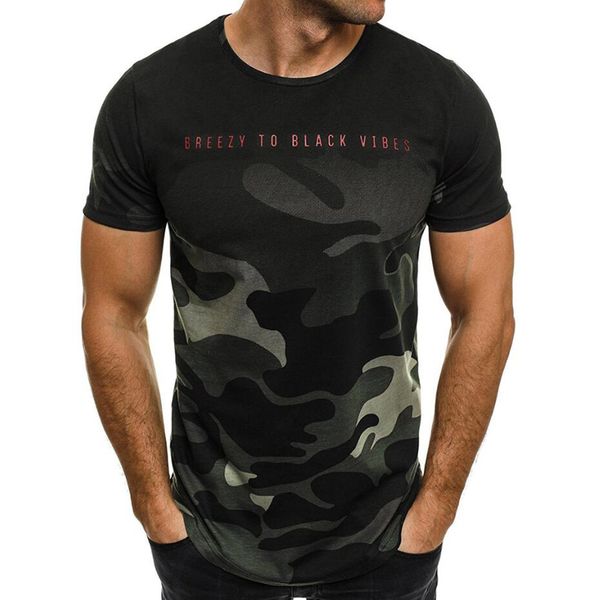 

2019 brand short sleeve camouflage printing casual t shirt o-neck slim men t-shirt fashion mens tees streetwear male tshirts, White;black