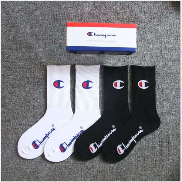 

champion socks 2019 new black&white skateboarding street dance trend hip hop champion cotton socks long tube men and women socks brand sock, Pink;yellow