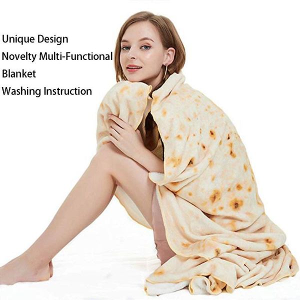 

tortilla blanket round throw blanket novelty for diameter 60 inches portable durable