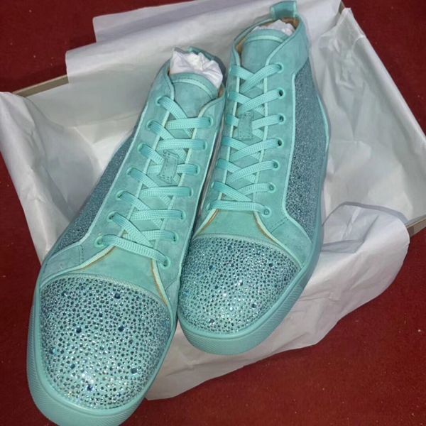 

новые красные нижние кроссовки красные нижние туфли высокого покроя кожа спайк роскошные туфли для мужчин и женщин обувь партия свадьба крис, Black