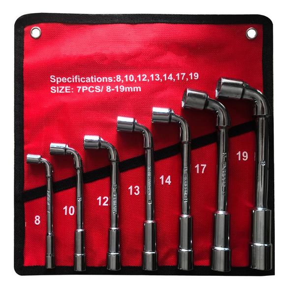 

car tool l type socket wrench set high carbon steel pipe perforation spanner tool kits keys with pouch pack car repair set