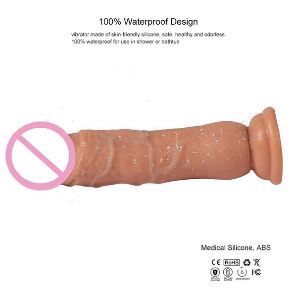 massaggiatore sessualeDildo da 7 pollici G Spot stimola la sensazione della pelle Giocattolo del sesso in silicone Donna Grande realistico con ventosa Masturbazione morbida del pene Y19062802