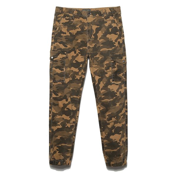 

men cargo pants 2017 men tactical pants men's multi pockets slim cotton pant male army camouflage combat trousers 36 38, Black