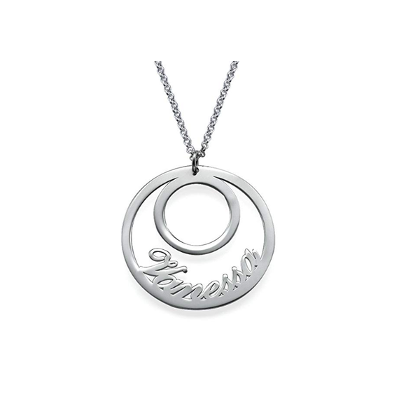 

personalized 2 disc name necklace for women choker layered circle nameplate necklace pendant wedding birthday gift