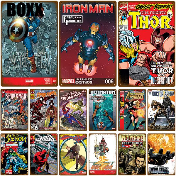 

2020 super hero декор стены металл знак wall art tin вход потертый chic налет декор стены плакат ресторан бар украшения pub