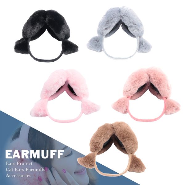 

1pc уши cute cat плюшевые earmuffs шерсть теплый earmuff женщины плюша зимы открытый защищаем уши зимние аксессуары, Blue;gray